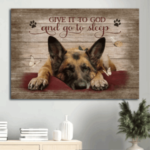 German Shepherd & Jesus Landscape Poster - Gift for Dog Lover & Christian Home Decor