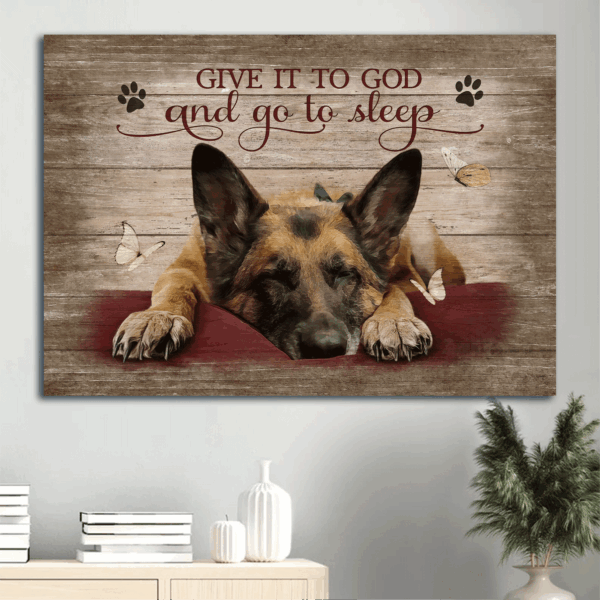 German Shepherd & Jesus Landscape Poster – Gift for Dog Lover & Christian Home Decor