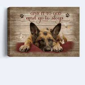 German Shepherd & Jesus Landscape Poster - Gift for Dog Lover & Christian Home Decor 1