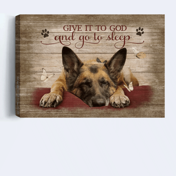 German Shepherd & Jesus Landscape Poster – Gift for Dog Lover & Christian Home Decor