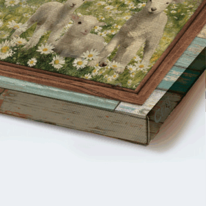 Christian Home Decor Gift: Jesus Landscape Poster with White Sheep and Wooden Cross - Be Still And Know That I Am God 1