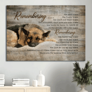 German Shepherd and Jesus Landscape Poster Home Decor Gift - Dog Lover and Christian Wall Art Print