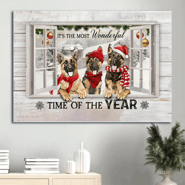 German Shepherd and Jesus Landscape Poster: Perfect Gift for Dog Lovers