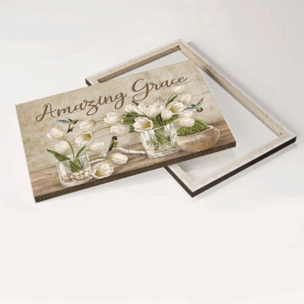 Jesus Landscape & Amazing Grace Poster Home Decor Gifts – Christian White Tulip Still Art