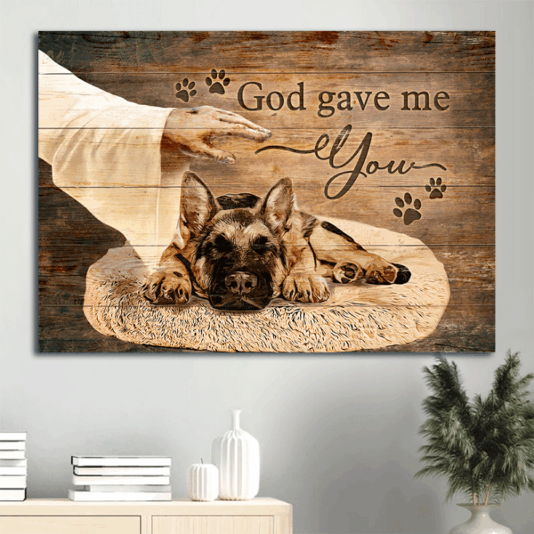 German Shepherd Jesus Landscape Poster: Gift for Christian Dog Lover