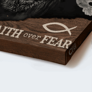 Faith Over Fear Jesus Landscape Poster - Christian Home Decor Gift 1