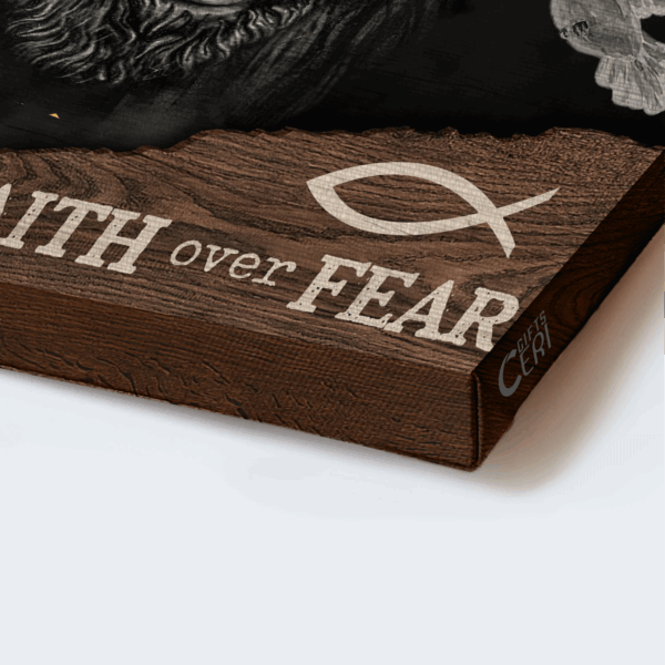 Faith Over Fear Jesus Landscape Poster – Christian Home Decor Gift