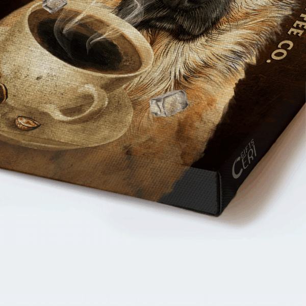 German Shepherd and Jesus Portrait Poster Home Decor Gift – Coffeeholic Vintage Sign – Dog Lover Wall Art