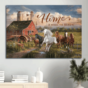 Christian Home Decor: Jesus Landscape Poster - Running Horse & Green Meadow  Poster Home Decor Gift Print for Christian Wall Art