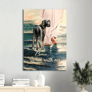 Great Dane and Jesus Portrait Poster: Perfect Home Decor Gift for Christian Dog Lovers