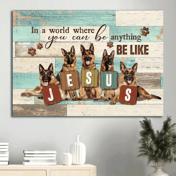 German Shepherd and Jesus  Poster Home Decor Gift Poster: Perfect Gift for Christian Dog Lovers