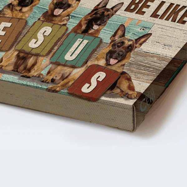 German Shepherd and Jesus  Poster Home Decor Gift Poster: Perfect Gift for Christian Dog Lovers