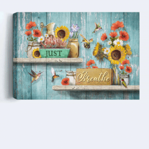 Jesus Landscape Poster Home Decor Gift - Stunning Flower Painting with Hummingbird Christian Wall Art 1