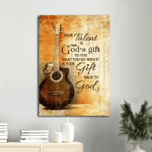 Vintage Jesus Portrait Poster: Guitarist Home Decor Gift for Christian - Christian Wall Art Prints