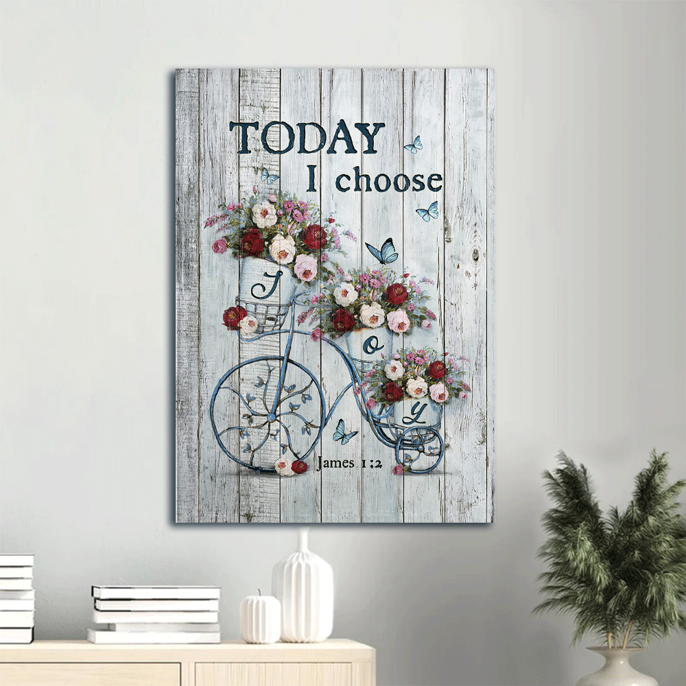 Christian Home Decor Gift: Jesus Portrait Poster with Roses Butterfly Vintage Bicycle – Today I Choose Joy – Christian Wall Art Christian Home Decor Gift: Jesus Portrait Poster with Roses Butterfly Vintage Bicycle – Today I Choose Joy – Christian Wall Art
