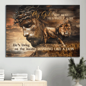 Jesus Landscape Poster: Lion of Judah  Poster Home Decor Gift Print for Christian Home Decor - God s Not Dead Wall Art
