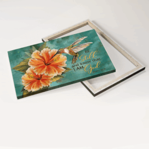 Christian Home Decor Gift: Gladiolus Flower & Hummingbird Poster Home Decor Gift Poster - Be Still and Know God - Christian Wall Art Prints 1