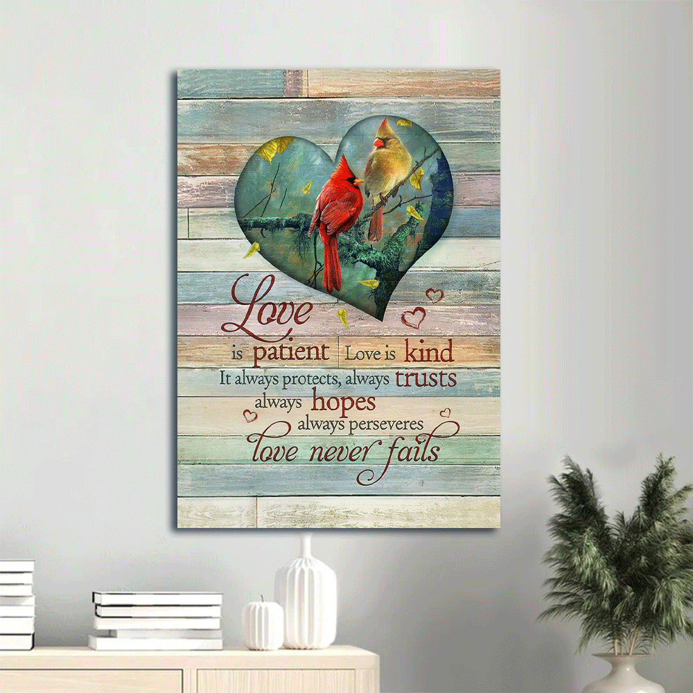 Heart Shape Jesus Portrait Poster- Cardinal Painting Autumn Poster Home Decor Gift- Christian Wall Art Gift- Love is Patient Love is Kind Heart Shape Jesus Portrait Poster- Cardinal Painting Autumn Poster Home Decor Gift- Christian Wall Art Gift- Love is Patient Love is Kind
