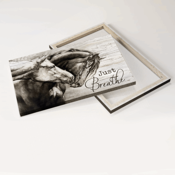 Christian Horse Landscape Poster: Just Breathe  Poster Home Decor Gift Art Print for Home Decor – Gift for Christian