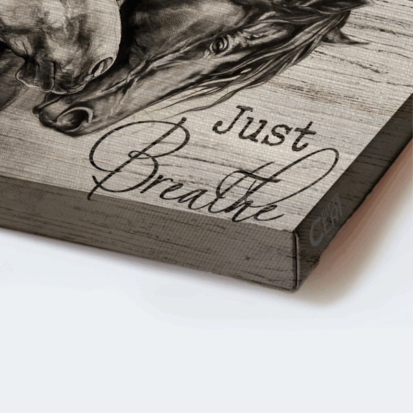Christian Horse Landscape Poster: Just Breathe  Poster Home Decor Gift Art Print for Home Decor – Gift for Christian
