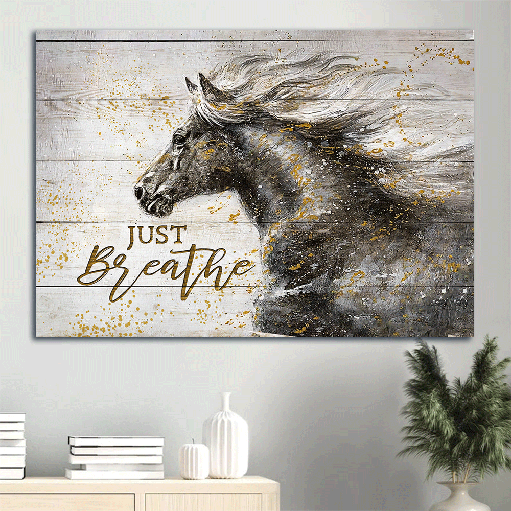 Jesus Landscape Poster: Horse & Black White Painting Just Breathe Poster Home Decor Gift – Christian Wall Art & Decor Gift Jesus Landscape Poster: Horse & Black White Painting Just Breathe Poster Home Decor Gift – Christian Wall Art & Decor Gift