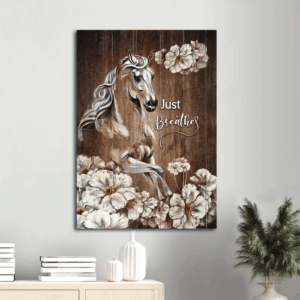Jesus Portrait Poster Home Decor Gift - Horse & White Flower  Poster Home Decor Gift - Christian Wall Art