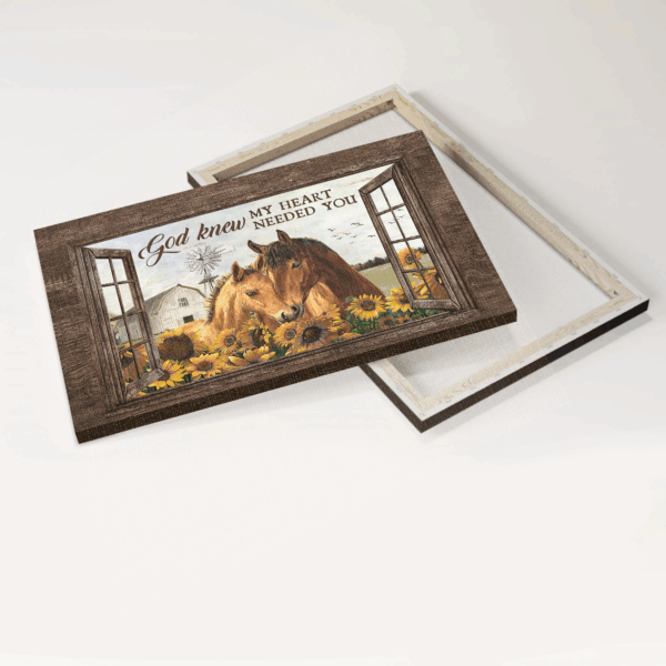 Christian Landscape Poster Home Decor: Horses Drawing Sunflower Painting White House  Poster Home Decor Gift – Gift for Christian – God Knew My Heart Needed You – Wall Art Print