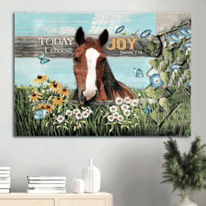 Christian Landscape Poster Home Decor Gift - Horse & Flower Meadow  Poster Home Decor Gift - Joyful Christian Wall Art