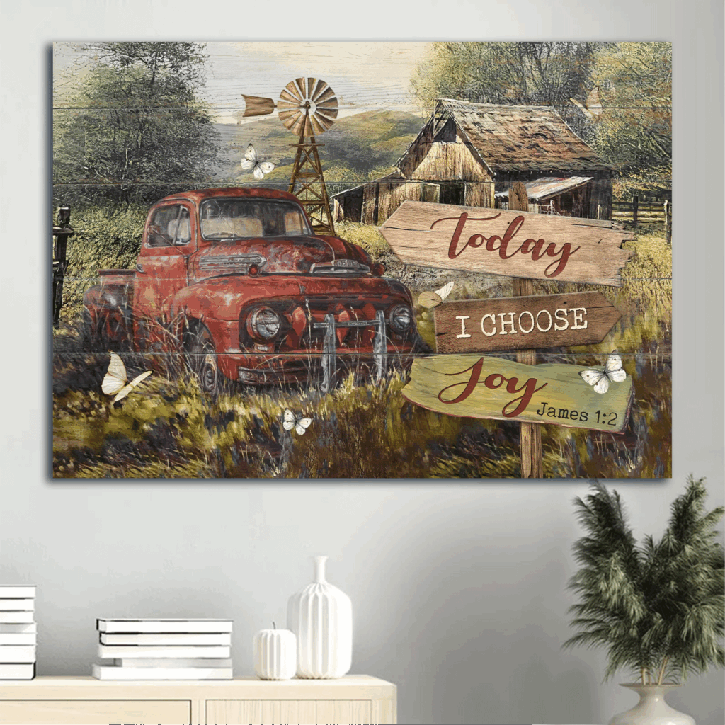 Christian Home Decor: Jesus Landscape & Today I Choose Joy Poster Gift Set – Watercolor Ladybug Car Old Barn Windmill Christian Home Decor: Jesus Landscape & Today I Choose Joy Poster Gift Set – Watercolor Ladybug Car Old Barn Windmill