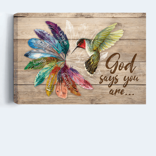 Jesus Hummingbird Landscape Poster: Colorful Christian Wall Art Gift