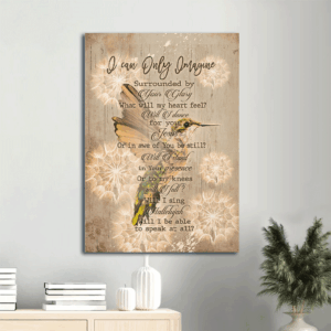 Vintage Jesus Portrait Poster: Hummingbird & Christian Wall Art Gift