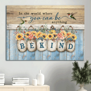 Jesus Landscape Poster Home Decor Gift - Hummingbird Vintage Flower Sunflower  Poster Home Decor Gift - Gift for Christian - Be Kind Wall Art