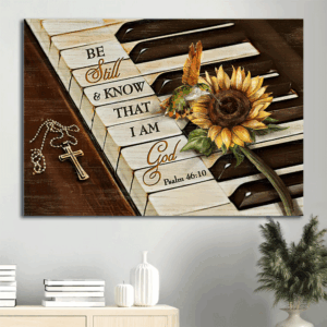 Jesus Landscape Poster Home Decor Gift - Hummingbird Sunflower & Piano Keys  Poster Home Decor Gift - Christian Wall Art