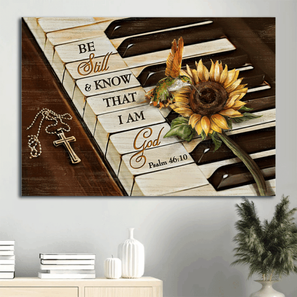 Jesus Landscape Poster Home Decor Gift – Hummingbird Sunflower & Piano Keys  Poster Home Decor Gift – Christian Wall Art