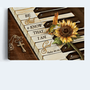 Jesus Landscape Poster Home Decor Gift - Hummingbird Sunflower & Piano Keys Poster Home Decor Gift - Christian Wall Art 1