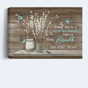 Jesus Landscape Poster: Hummingbird & White Flower Poster Home Decor Gift - Christian Gift - New Beginning Wall Art 3