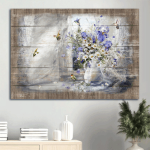 Jesus Landscape Poster Home Decor Gift - Hummingbird & Daisy Still Life  Poster Home Decor Gift - Christian Wall Art & Prints