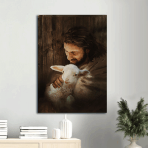 Vintage Jesus Lamb of God Portrait Poster- Christian Home Decor Gift Print