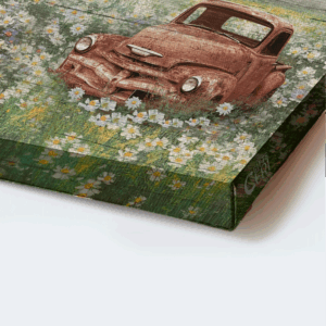 Jesus Landscape Poster Home Decor Gift - Old Barn & Daisy Field Painting for Christian Home - Trust in God Wall Art 3
