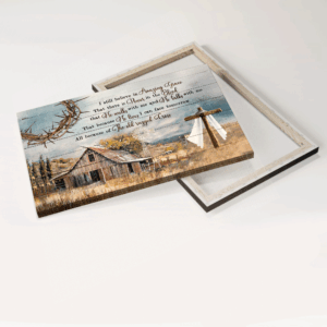 Christian Home Decor: Jesus Landscape Poster - Old Barn Wooden Cross Crown of Thorns - Gift for Believers 1