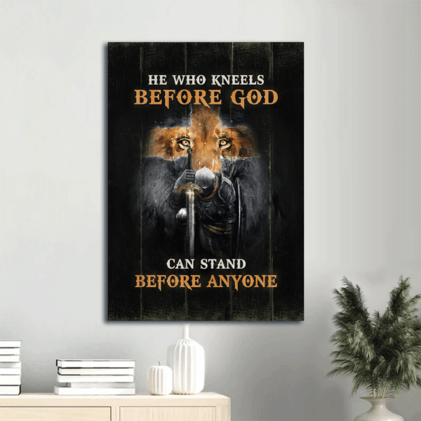Jesus Warrior Lion Cross Poster Home Decor Gift for Christian – Inspirational Quote Wall Art