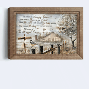 Jesus & Chickadee Landscape Posters - Christian Home Decor Gifts with Amazing Grace Painting 3