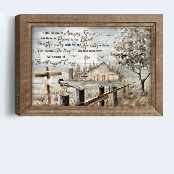 Jesus & Chickadee Landscape Posters – Christian Home Decor Gifts with Amazing Grace Painting