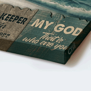 Jesus Landscape Poster Home Decor Gift - Christian Wall Art featuring Beach painting and Walking with Jesus canvas 1