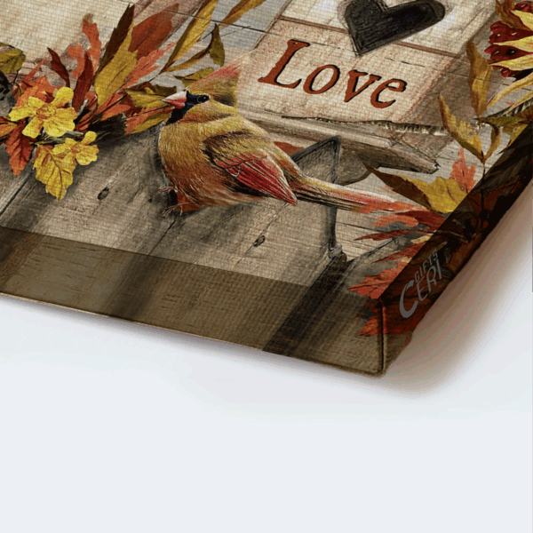 Jesus Landscape Poster Home Decor Gift – Watercolor Cardinal Abstract Flower Bird House – Christian Faith Hope Love