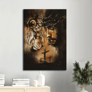 Jesus Portrait Poster Home Decor Gift - Lion of Judah  Poster Home Decor Gift for Christian Wall Art