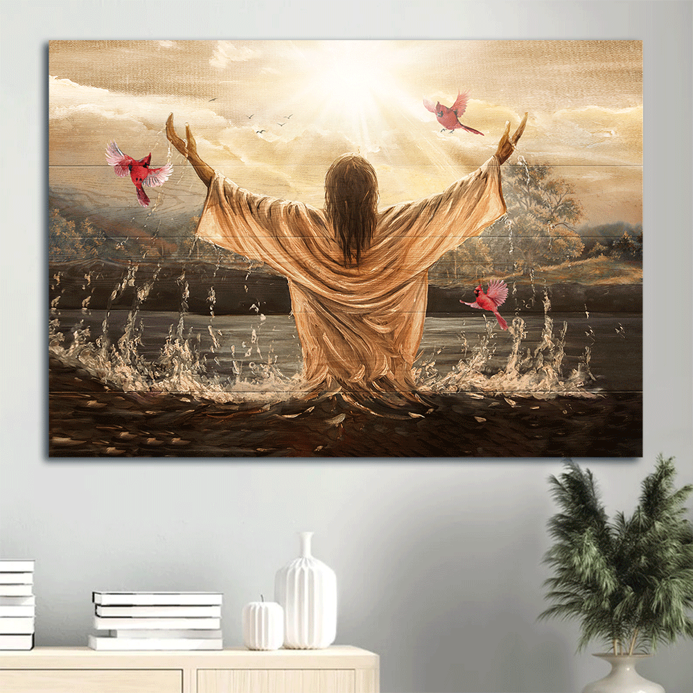 Jesus Landscape Poster: Christian Wall Art Gift – Walk on Water Artwork & Cardinal Poster Home Decor Gift Decor Jesus Landscape Poster: Christian Wall Art Gift – Walk on Water Artwork & Cardinal Poster Home Decor Gift Decor