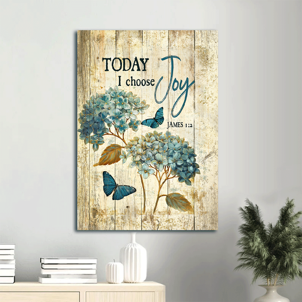 Christian Home Decor Gift: Jesus Portrait Poster with Hydrangea Painting and Blue Butterfly Poster Home Decor Gift – Today I Choose Joy Wall Art Christian Home Decor Gift: Jesus Portrait Poster with Hydrangea Painting and Blue Butterfly Poster Home Decor Gift – Today I Choose Joy Wall Art