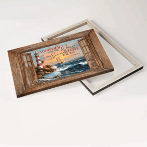 Jesus Ocean Landscape Poster - Lighthouse Drawing & Ship Home Decor Gift for Christians - His Love for You 3