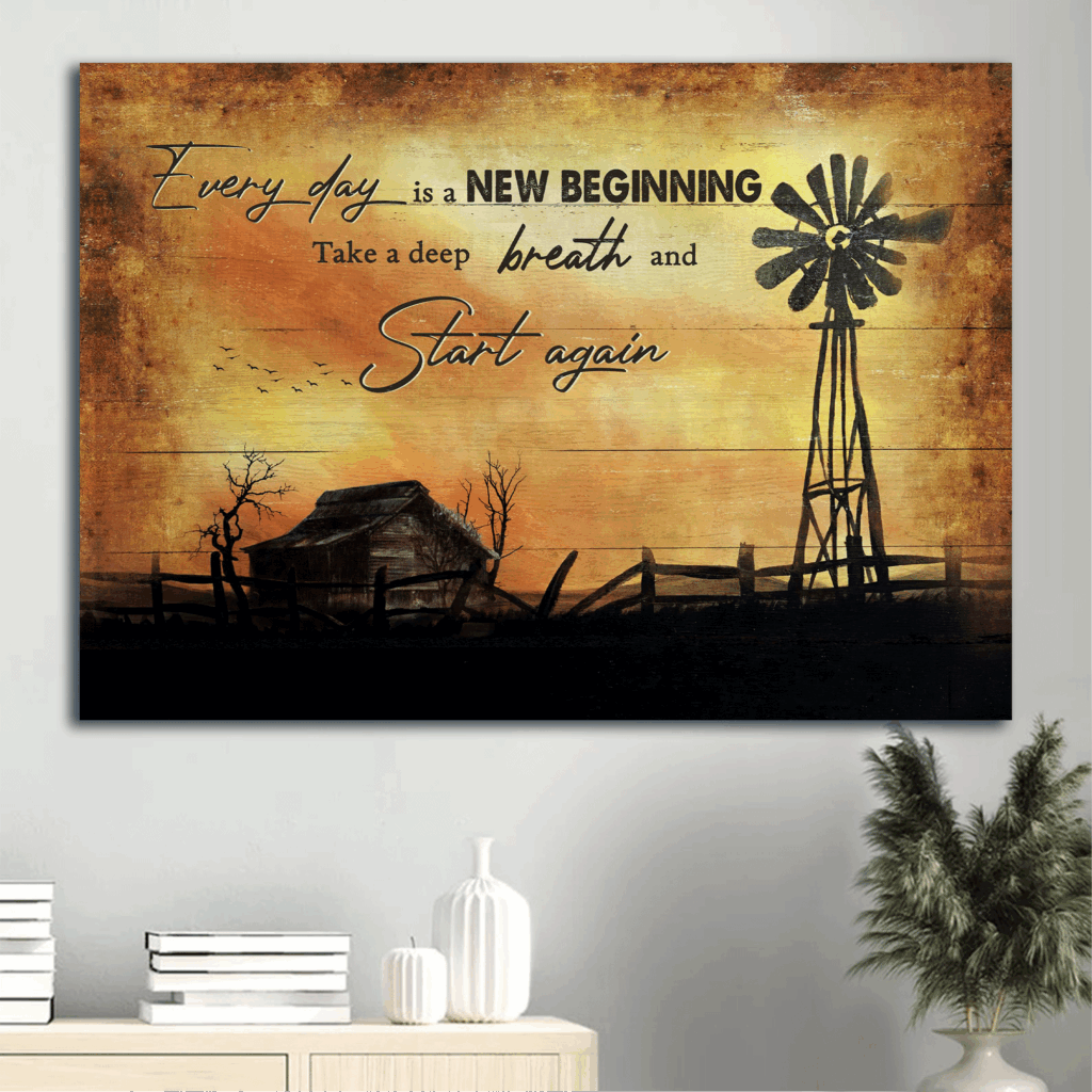 Jesus Landscape Poster – Old Barn Painting Windmill Sunset – Gift for Christian Home Decor Jesus Landscape Poster – Old Barn Painting Windmill Sunset – Gift for Christian Home Decor